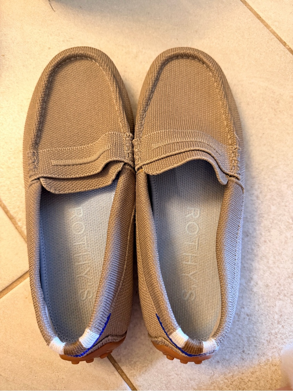 Rothy's Women’s Tan Knit Slip-On Loafers